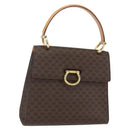 CELINE Macadam Canvas Hand Bag PVC Leather Brown Gold Auth 156125-1
