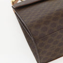 CELINE Macadam Canvas Hand Bag PVC Leather Brown Gold Auth 156125-11