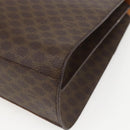 CELINE Macadam Canvas Hand Bag PVC Leather Brown Gold Auth 156125-12