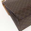 CELINE Macadam Canvas Hand Bag PVC Leather Brown Gold Auth 156125-13