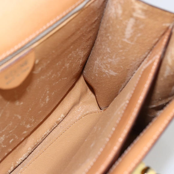 CELINE Macadam Canvas Hand Bag PVC Leather Brown Gold Auth 156125