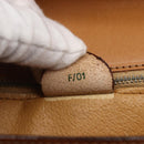 CELINE Macadam Canvas Hand Bag PVC Leather Brown Gold Auth 156125-22