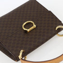 CELINE Macadam Canvas Hand Bag PVC Leather Brown Gold Auth 156125-6