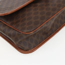 CELINE Macadam Canvas Shoulder Bag PVC Leather Brown Gold Auth 156126-11