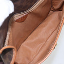 CELINE Macadam Canvas Shoulder Bag PVC Leather Brown Gold Auth 156126-16