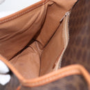 CELINE Macadam Canvas Shoulder Bag PVC Leather Brown Gold Auth 156126-18