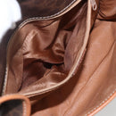 CELINE Macadam Canvas Shoulder Bag PVC Leather Brown Gold Auth 156126-19