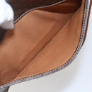 CELINE Macadam Canvas Shoulder Bag PVC Leather Brown Gold Auth 156126-20