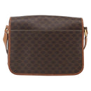 CELINE Macadam Canvas Shoulder Bag PVC Leather Brown Gold Auth 156126-3