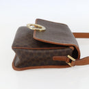 CELINE Macadam Canvas Umhängetasche PVC Leder Braun Gold Auth 156126-4