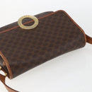 CELINE Macadam Canvas Shoulder Bag PVC Leather Brown Gold Auth 156126-6