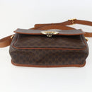 CELINE Macadam Canvas Umhängetasche PVC Leder Braun Gold Auth 156126-5