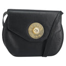 CELINE Shoulder Bag Leather Black Gold Auth 156127-1