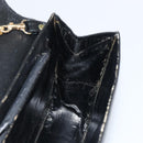 CELINE Shoulder Bag Leather Black Gold Auth 156127-18