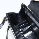 CELINE Shoulder Bag Leather Black Gold Auth 156127-19