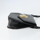 CELINE Shoulder Bag Leather Black Gold Auth 156127-3