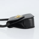 CELINE Shoulder Bag Leather Black Gold Auth 156127-4