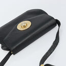 CELINE Shoulder Bag Leather Black Gold Auth 156127-6