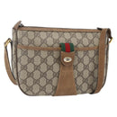 GUCCI GG Supreme Web Sherry Line Bag PVC Beige Gold 89 02 032 Auth 156128-1