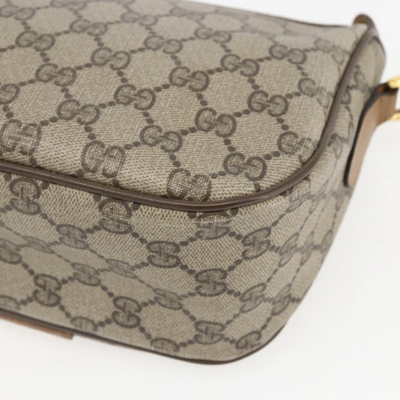 GUCCI GG Supreme Web Sherry Line Bag PVC Beige Gold 89 02 032 Auth 156128