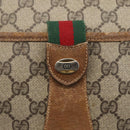 GUCCI GG Supreme Web Sherry Line Bag PVC Beige Gold 89 02 032 Auth 156128-18