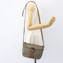 GUCCI GG Supreme Web Sherry Line Bag PVC Beige Gold 89 02 032 Auth 156128-24