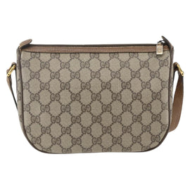 GUCCI GG Supreme Web Sherry Line Bag PVC Beige Gold 89 02 032 Auth 156128 - 0
