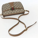 GUCCI GG Supreme Web Sherry Line Bag PVC Beige Gold 89 02 032 Auth 156128-7