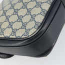 GUCCI GG Supreme Shoulder Bag PVC Navy Gold Auth 156129-13