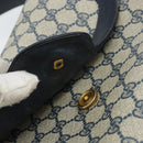 GUCCI GG Supreme Shoulder Bag PVC Navy Gold Auth 156129-15