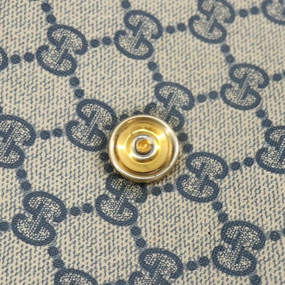 GUCCI GG Supreme Shoulder Bag PVC Navy Gold Auth 156129