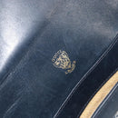 GUCCI GG Supreme Shoulder Bag PVC Navy Gold Auth 156129-19