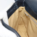 GUCCI GG Supreme Shoulder Bag PVC Navy Gold Auth 156129-22