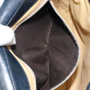 GUCCI GG Supreme Shoulder Bag PVC Navy Gold Auth 156129-24