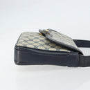 GUCCI GG Supreme Shoulder Bag PVC Navy Gold Auth 156129-4