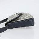 GUCCI GG Supreme Shoulder Bag PVC Navy Gold Auth 156129-5