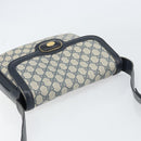 GUCCI GG Supreme Shoulder Bag PVC Navy Gold Auth 156129-6