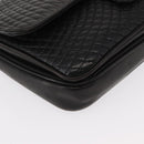 BALLY Chain Shoulder Bag Leather Black Gold Auth 156131-10