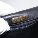 BALLY Chain Shoulder Bag Leather Black Gold Auth 156131-16