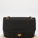 BALLY Chain Shoulder Bag Leather Black Gold Auth 156131-24
