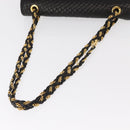 BALLY Chain Shoulder Bag Leather Black Gold Auth 156131-7