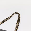 BALLY Chain Shoulder Bag Leather Black Gold Auth 156131-8