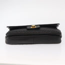 BALLY Chain Shoulder Bag Leather Black Gold Auth 156131-9