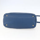 Miu Miu Handtasche Leder 2-Wege Blau Gold Original 156133-5