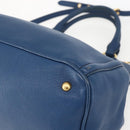 Miu Miu Handtasche Leder 2-Wege Blau Gold Original 156133-9