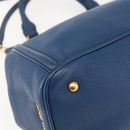 Miu Miu Handtasche Leder 2-Wege Blau Gold Original 156133-16