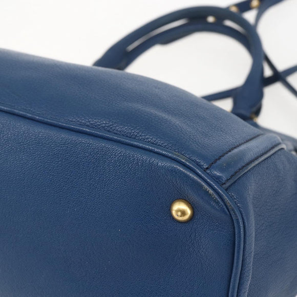Miu Miu Handtasche Leder 2-Wege Blau Gold Original 156133