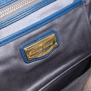 Miu Miu Handtasche Leder 2-Wege Blau Gold Original 156133-10