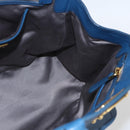 Miu Miu Handtasche Leder 2-Wege Blau Gold Original 156133-20