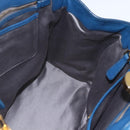 Miu Miu Handtasche Leder 2-Wege Blau Gold Original 156133-21